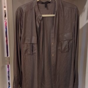 BCBGMaxAzria Brown Button Down Shirt